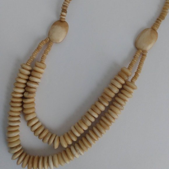 Unbranded Jewelry - Polished Bone 2 Strand Beaded Necklace